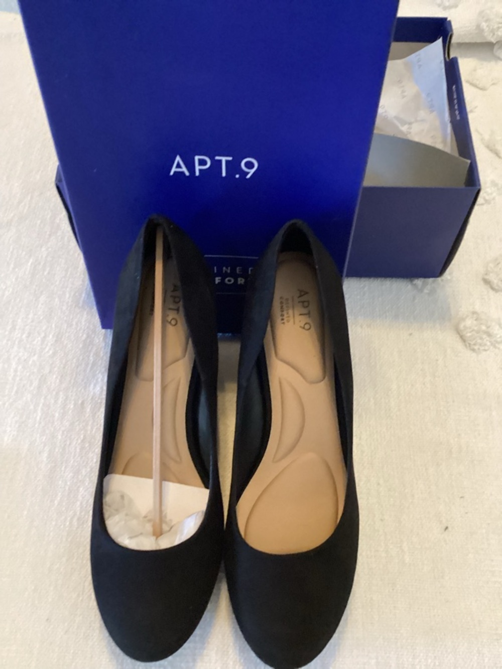 NEW-APT 9 Kensington Platform Wedges Black Shoes SZ 10